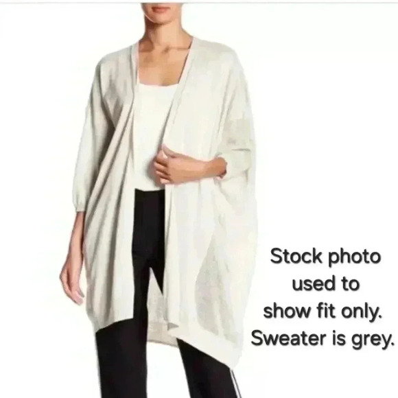 All Saints Cast Cardigan Womens XS Grey Lightweight Asymmetrical  Sweater - Picture 10 of 13